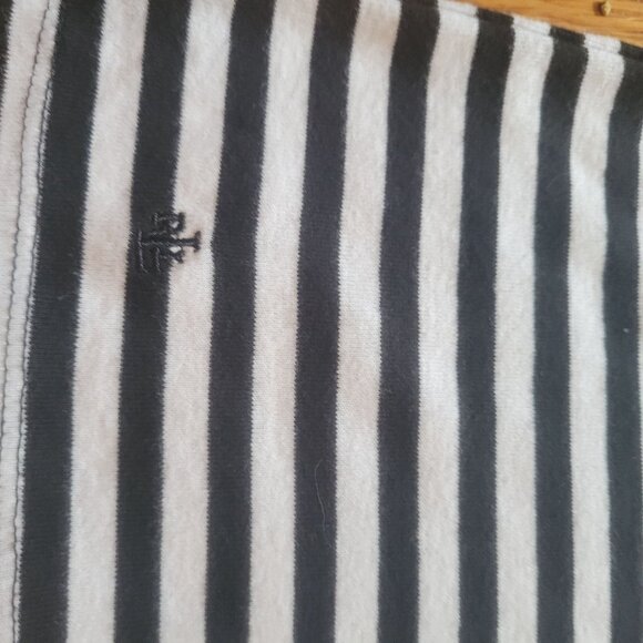 Lauren Ralph Lauren Black & White Striped Cap Sleeve Top Size PL - Picture 4 of 4